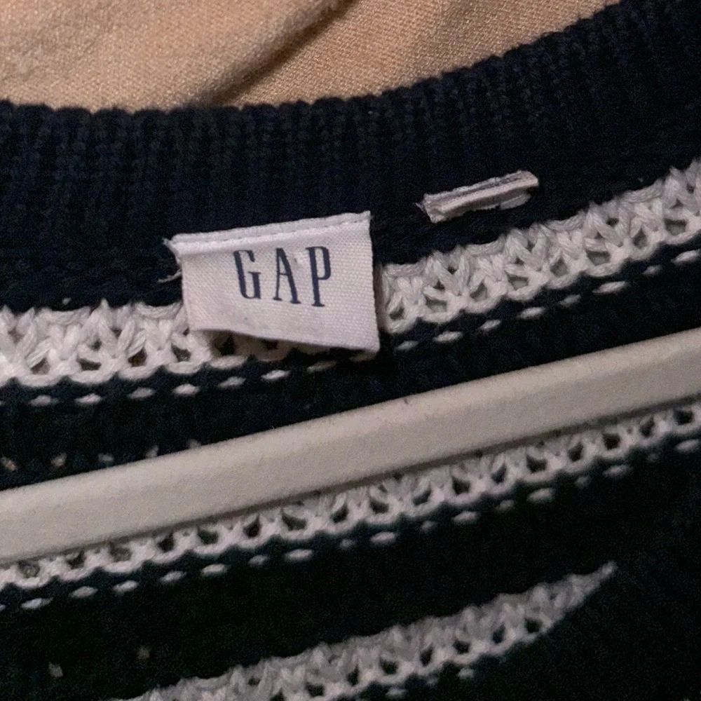 GAP | Navy and Cream Striped Cardigan with Gold Buttons - Picture 4 of 5